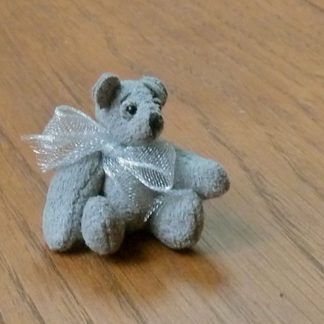 Miniatur-Teddy (Wildleder, grau). Handarbeit.