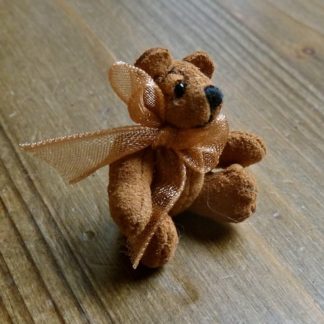 Miniatur-Teddy (Wildleder, aztec brown). Handarbeit.