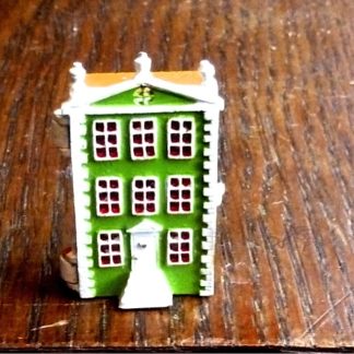 Miniatur-Puppenhaus (grün). Zinn, handbemalt/England.